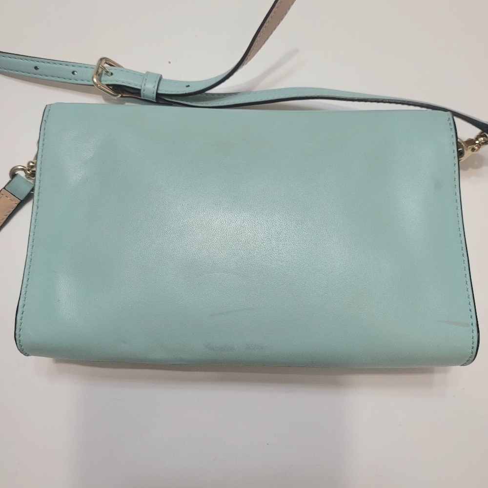 Kate Spade Juliana Leather Crossbody Purse Turquoise - Picture 3 of 16